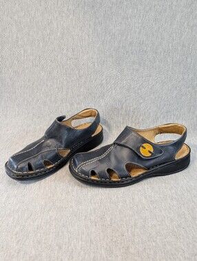 Josef Seibel Leather Closed Toe Sandals Women's 39 Dark Blue